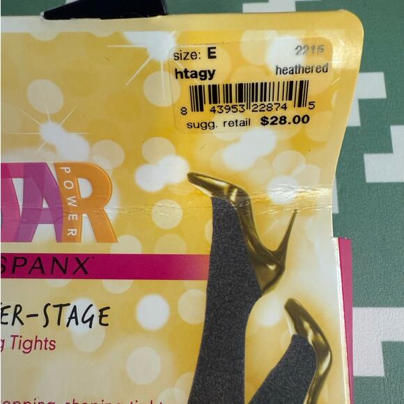 Spanx Center Stage Shaping Tights Pantyhose 2-Pack Heathered Grey Size E NWT - Picture 3 of 4